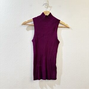 Madewell Ribbed Mock-neck Sweater Tank in Wine Size Small